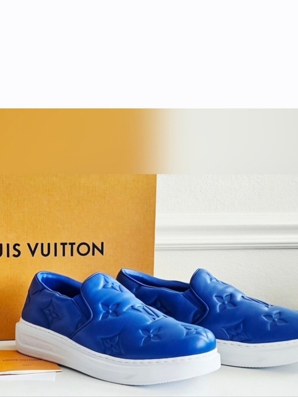 NWT Louis Vuitton Blue Unisex Slip-On Sneakers